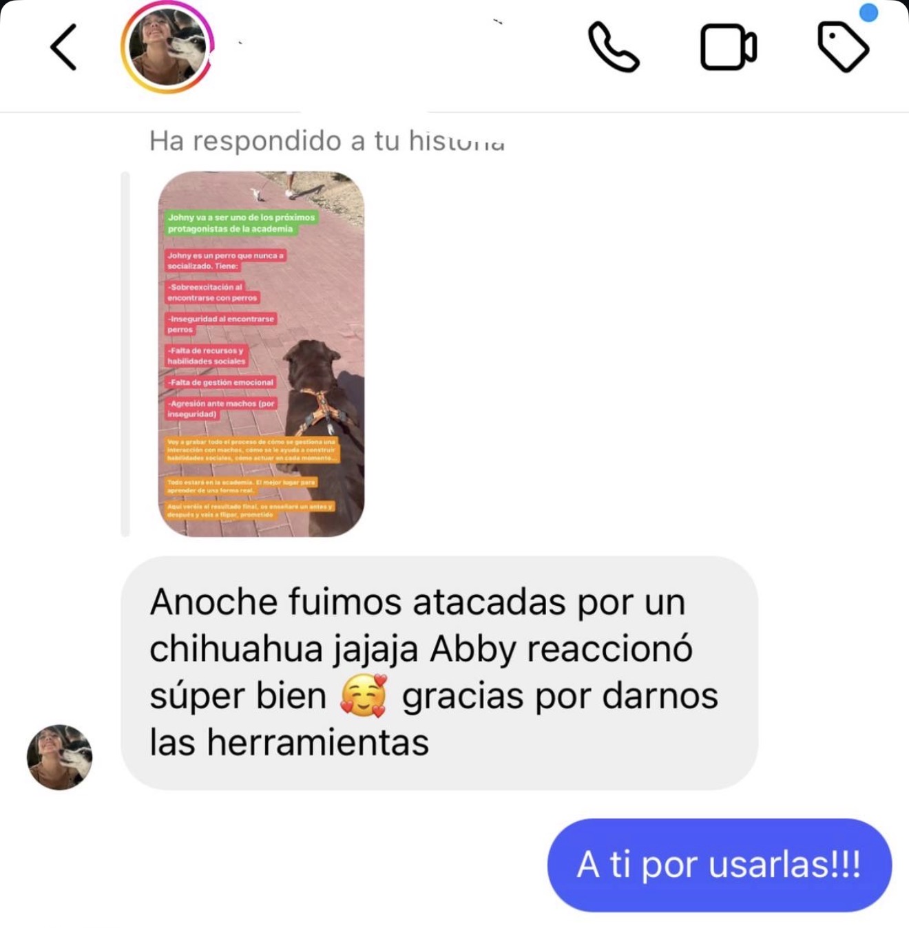 Alumna agradece las herramientas tras un encuentro inesperado con Abby